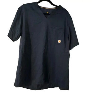 Carhartt Force Cross Flex Scrub Top Size Medium Navy Scrubs Healthcare